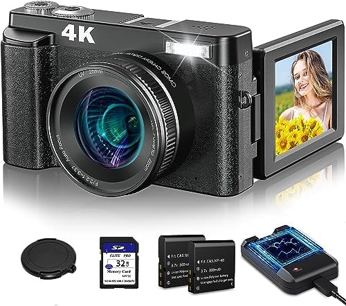 Ultimate Guide: 4K Digital Camera for Photography Autofocus, 48MP Vlogging Camera with SD Card Anti-Shake, 3” 180° Flip Screen Compact Video Camera for Travel, 16X Zoom Digital Camera for Teens with Flash: Detailed Review & Recommendations